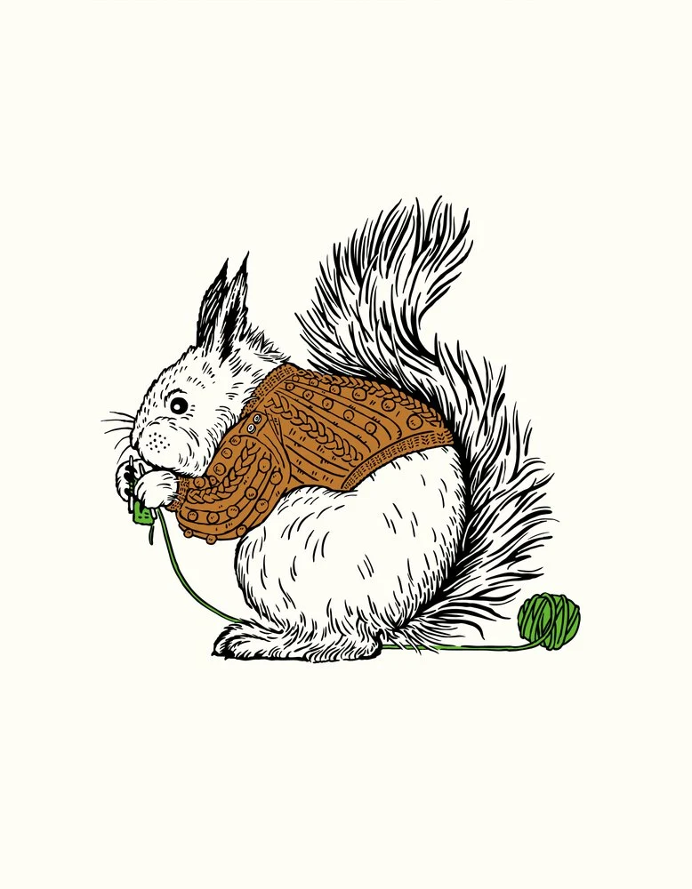 Cozy Knitter Squirrel