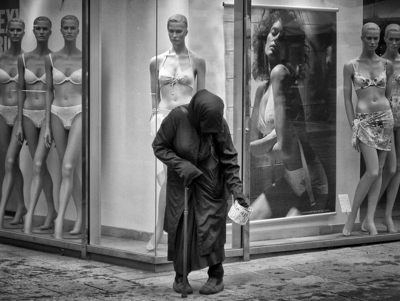 Old Woman Mannequins Contrast