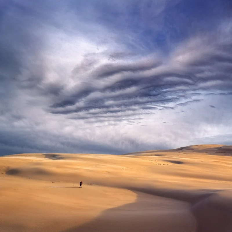Lone Wanderer Desert Dunes