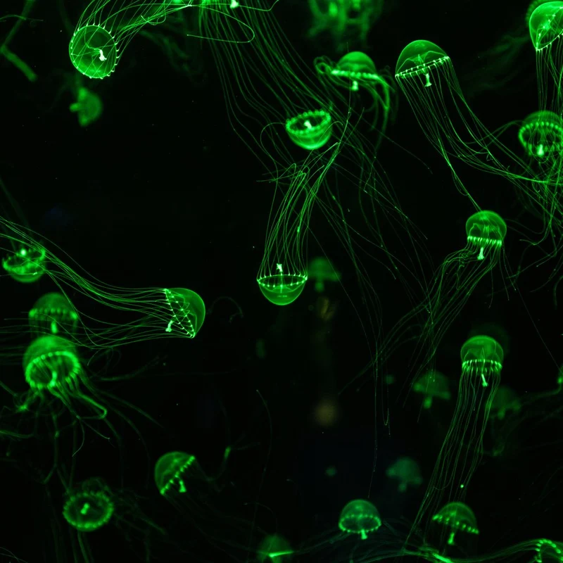 Green Glowing Jellyfish