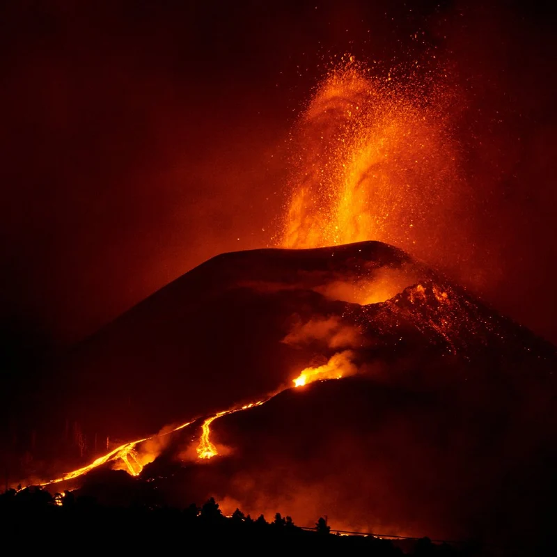 Fiery Volcanic Eruption