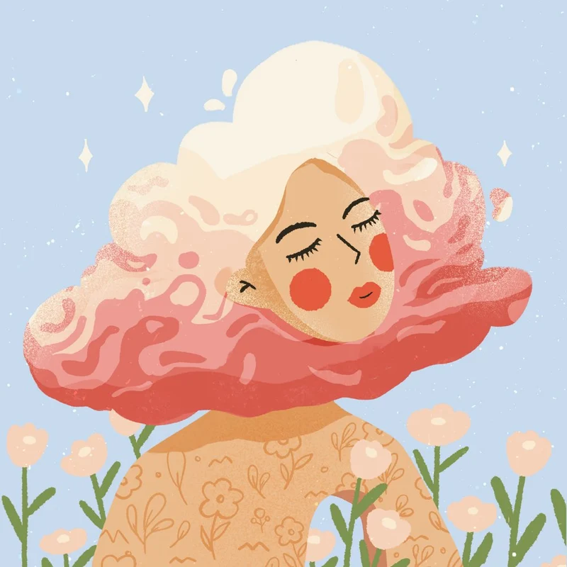 Dreamy Floral Cloud Woman