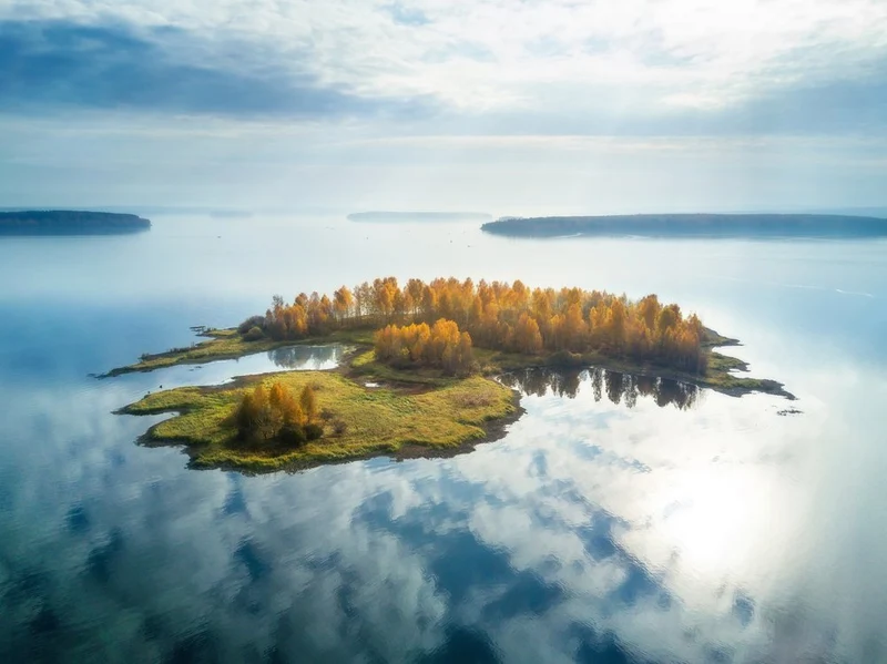 Autumn Island Reflection