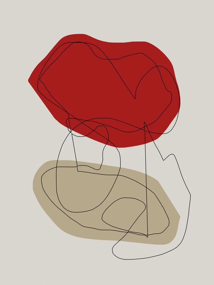 Abstract Red Beige Flow