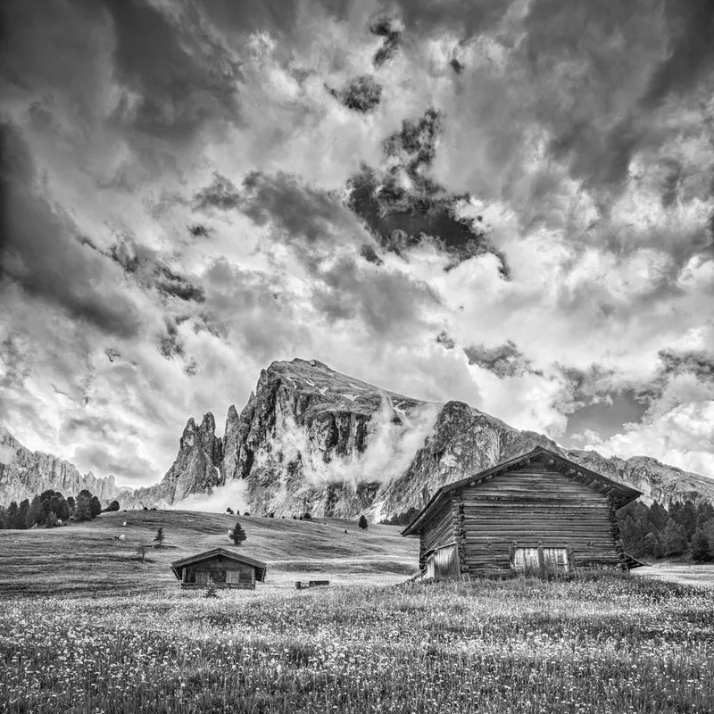 Alpine Huts and Peaks