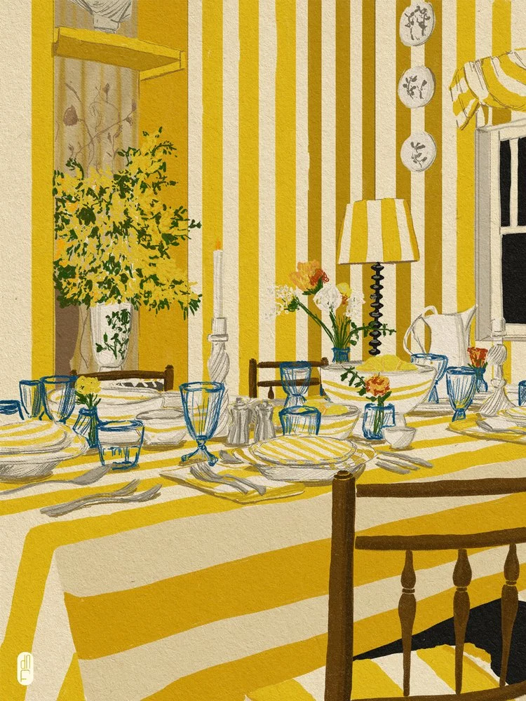 Sunny Striped Dining Room