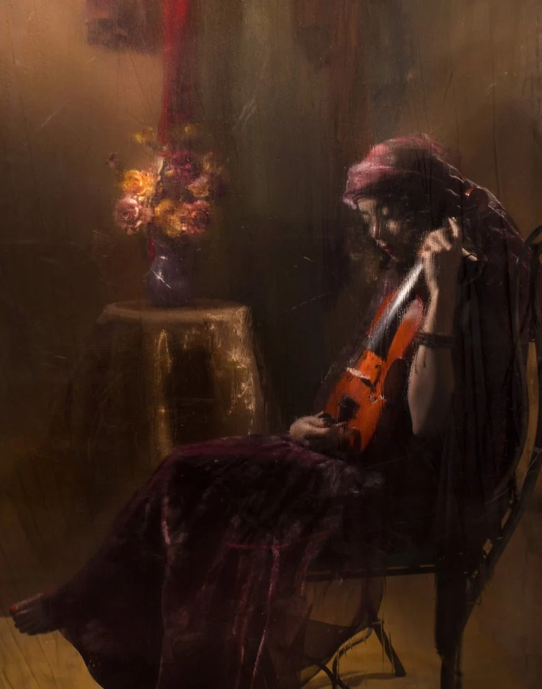 Contemplative Cello Player