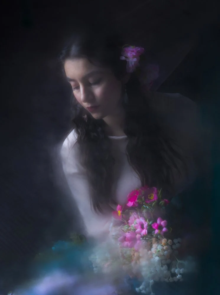 Ethereal Woman with Flowers