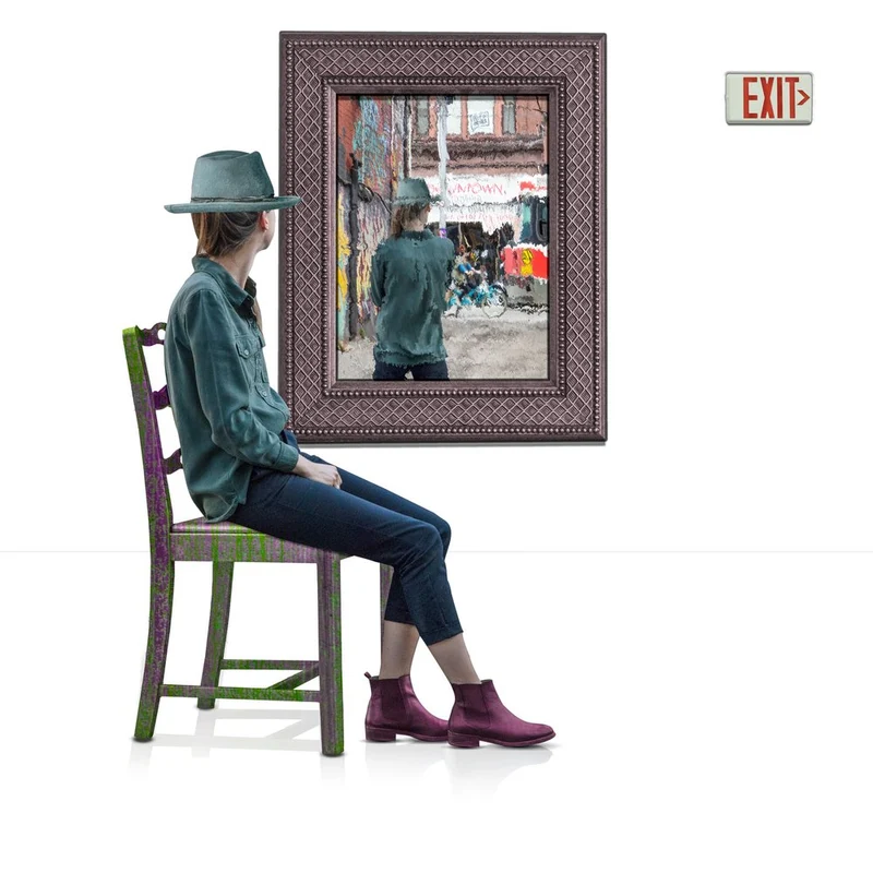 Woman Viewing Street Art