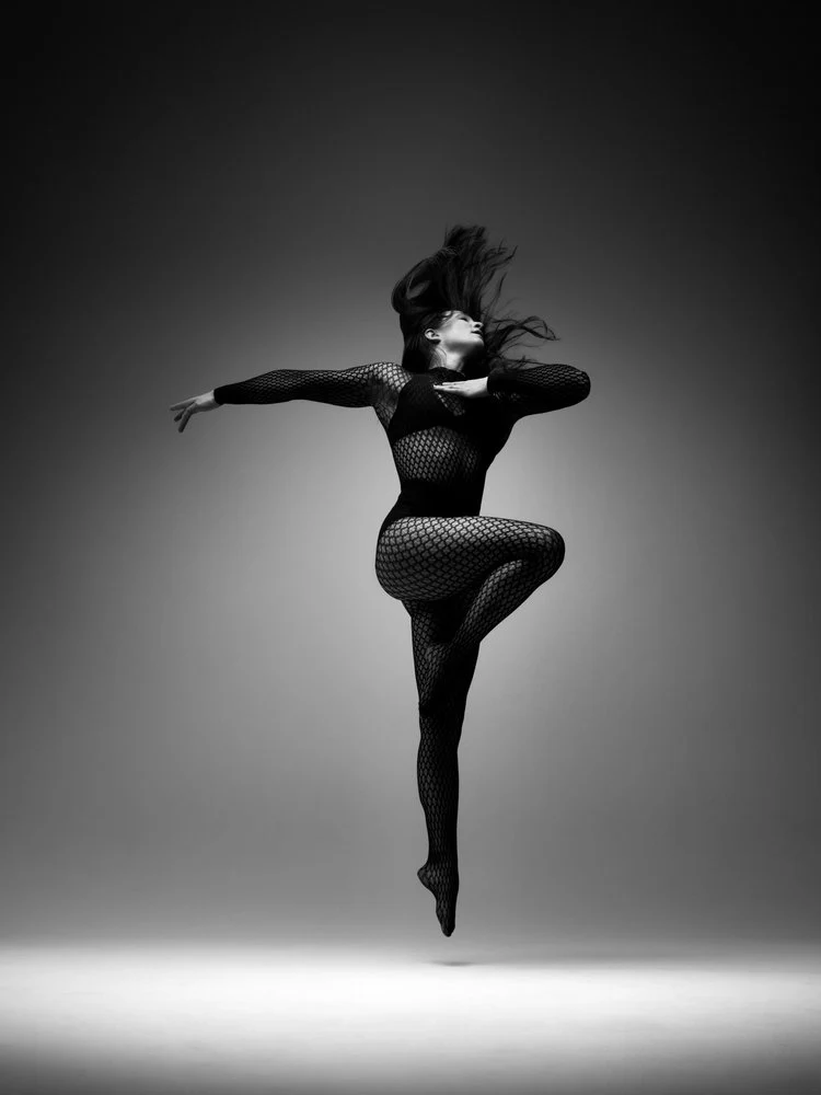 Elegant Dancer's Dynamic Jump
