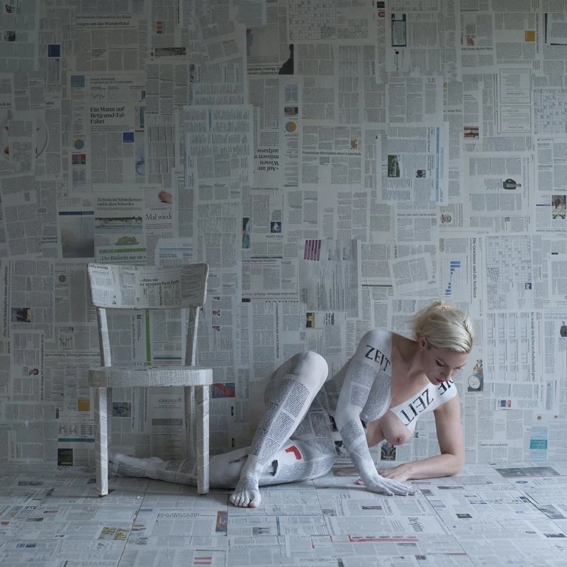 Woman in Newsprint