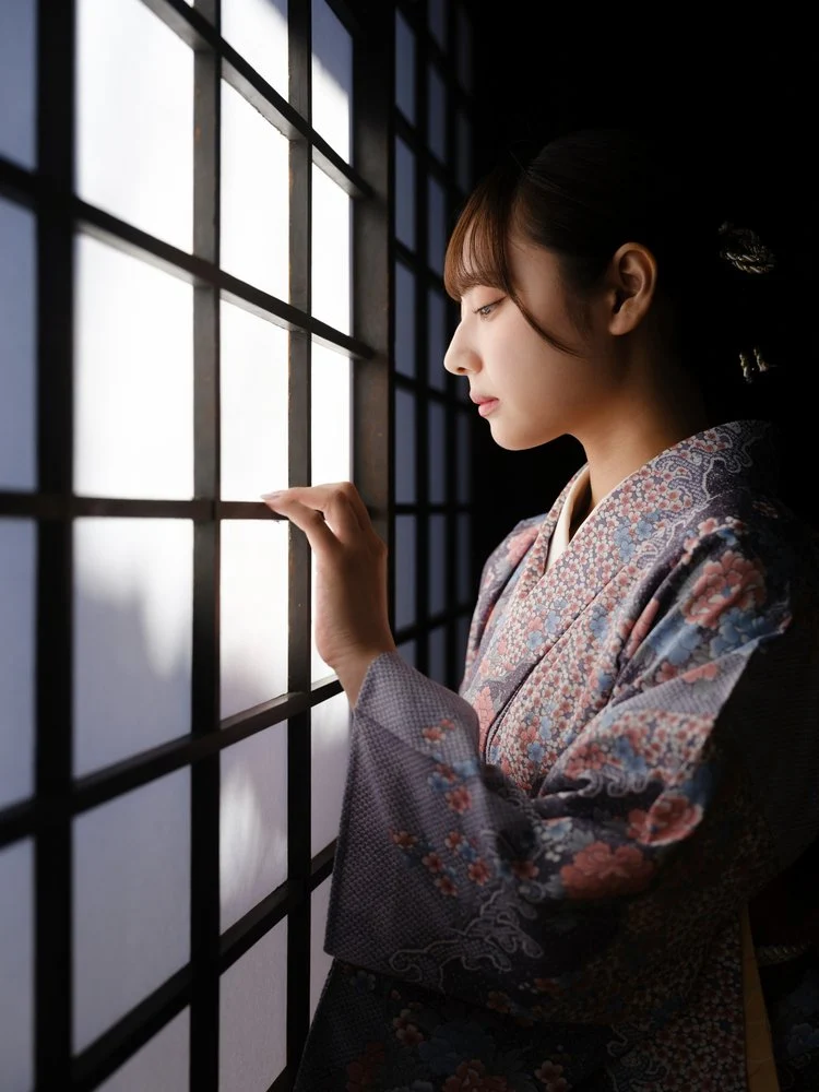 Pensive Kimono Woman