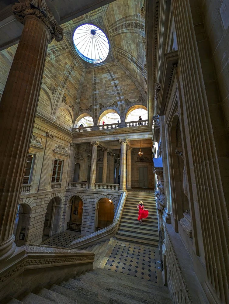 Red Dress Grand Staircase
