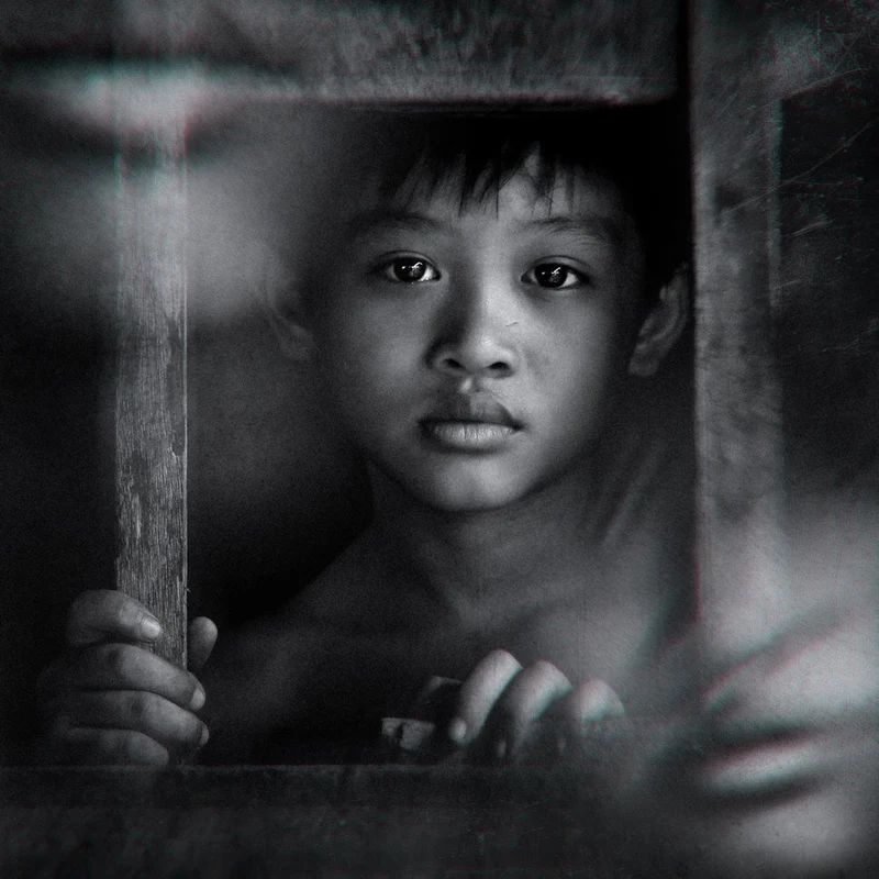 Young Boy's Pensive Gaze