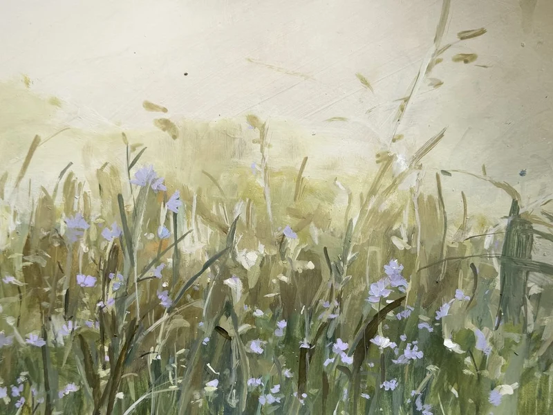 Blue Flowers in Meadow