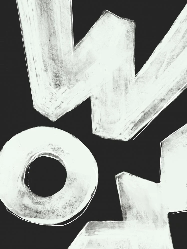 Abstract Black White WOW