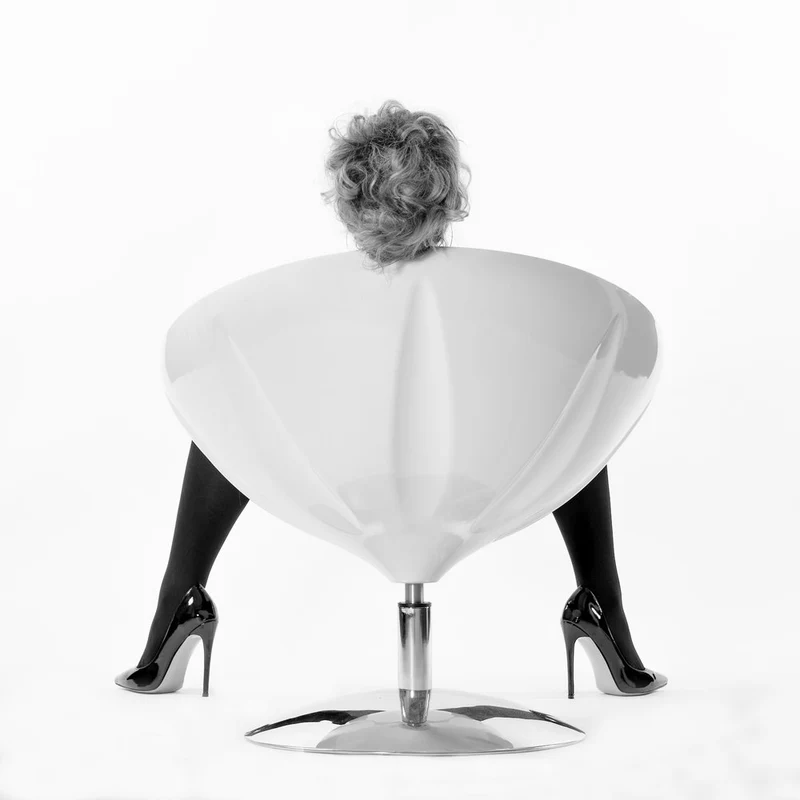 Stylish Woman White Chair