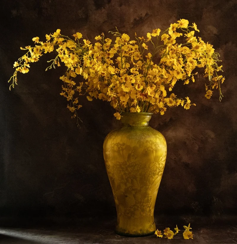 Golden Flowers in Vase