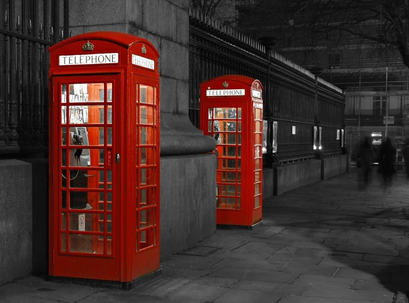 Vivid Red Phone Booths