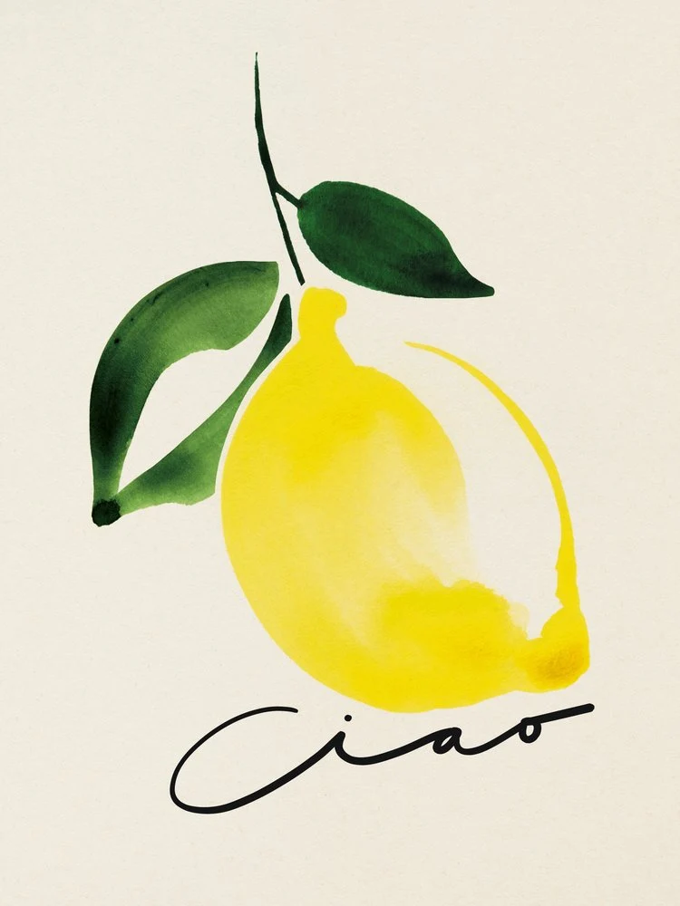 Watercolor Lemon Ciao