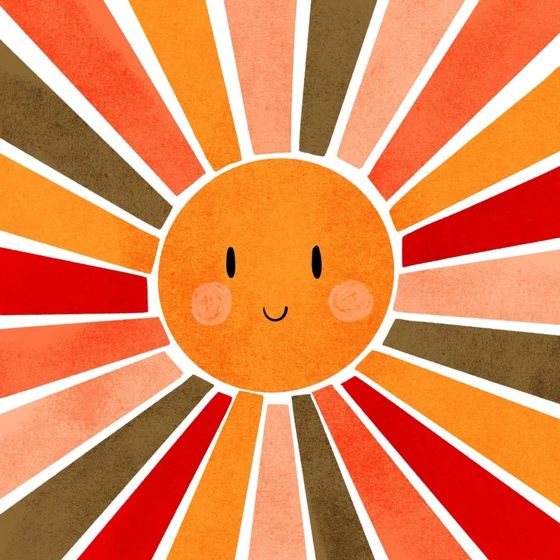 Smiling Retro Sun