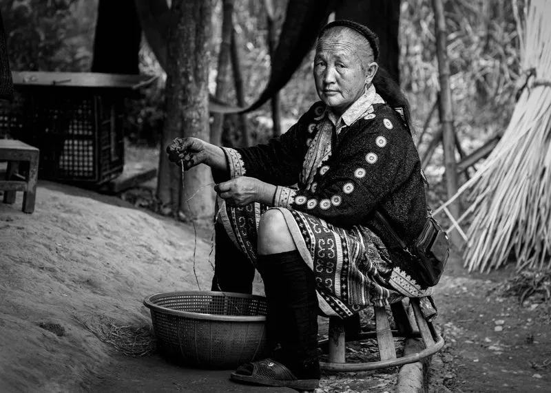 Indigenous Woman Crafting