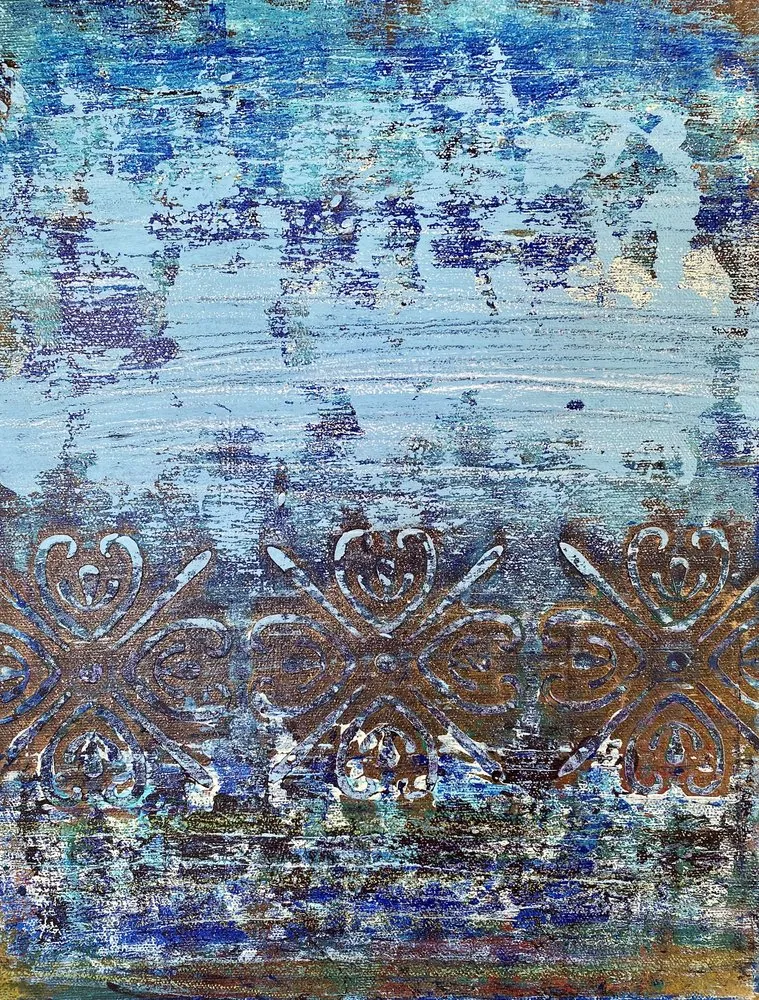 Distressed Blue Pattern