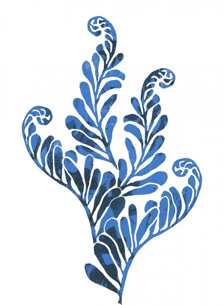 Blue Botanical Fronds