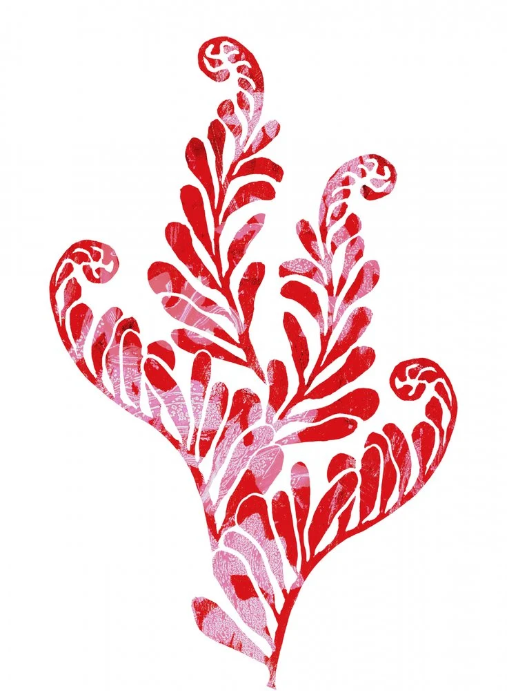 Vibrant Red Botanical Flourish