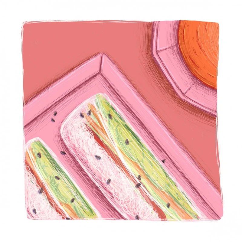 Pink Plate Fresh Rolls