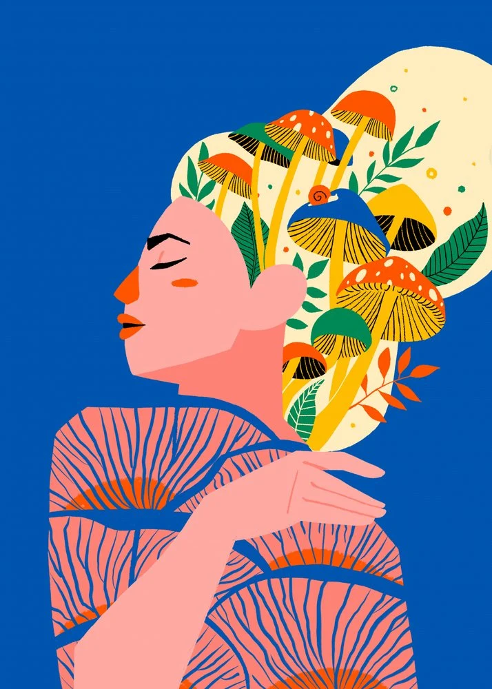Serene Mushroom Woman