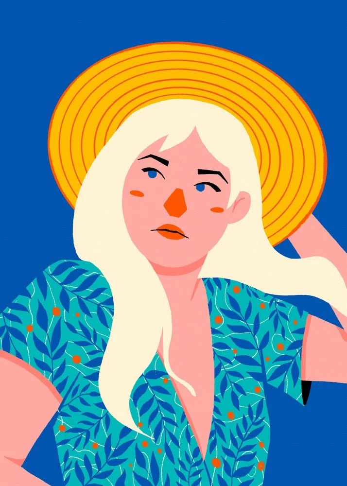 Blonde Woman Summer Hat