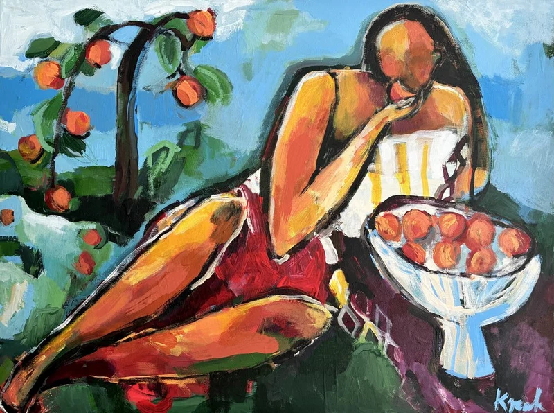Reclining Apricot Woman