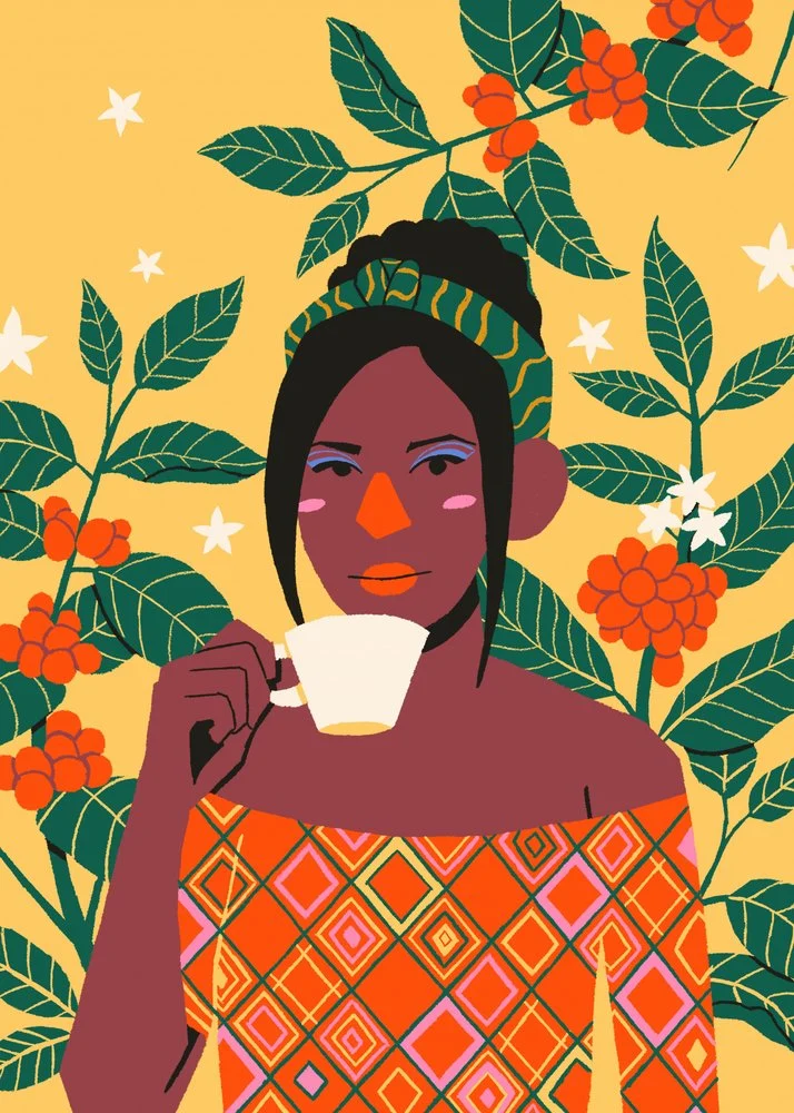 Tropical Coffee Woman
