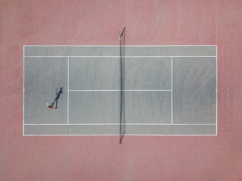Tennis Court Shadow Play