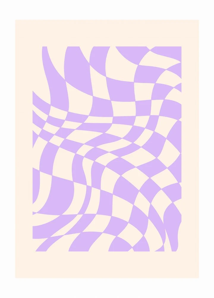 Wavy Purple Checkerboard