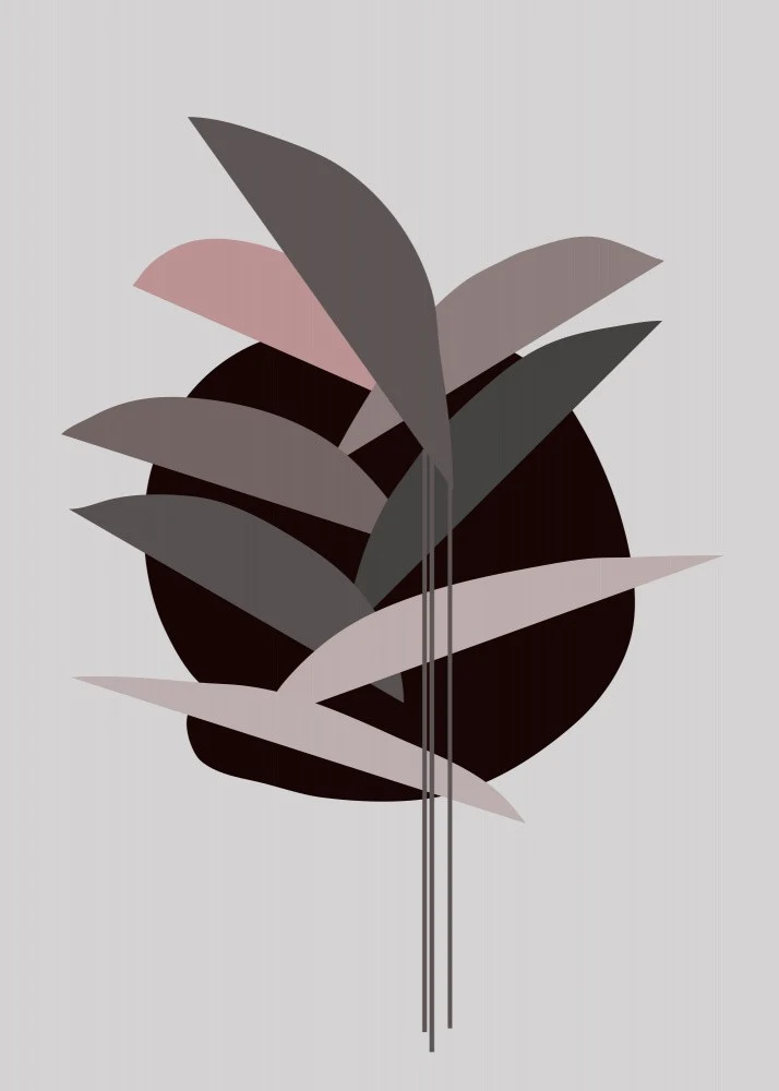 Geometric Leaf Shapes in Muted Tones