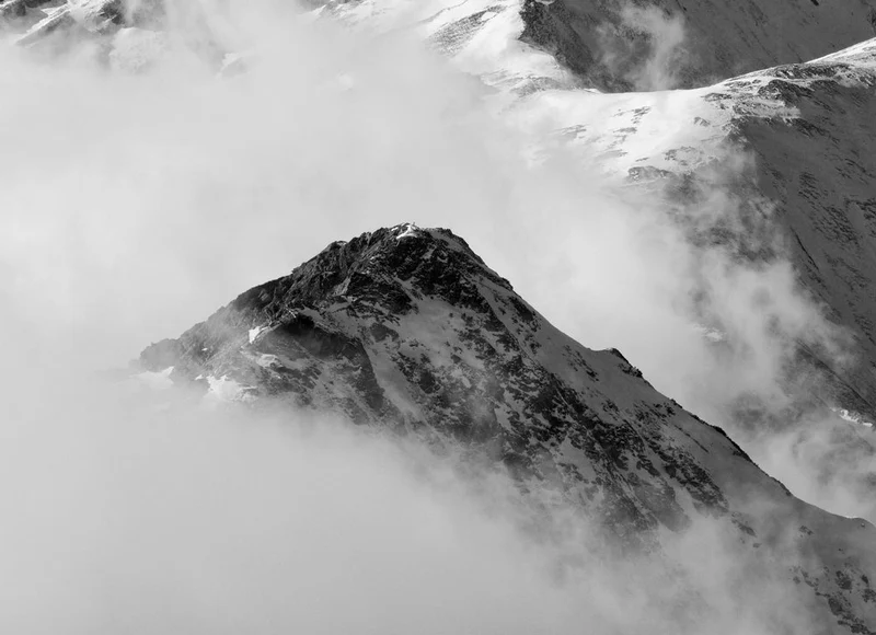 Dramatic Snowy Alpine Peak