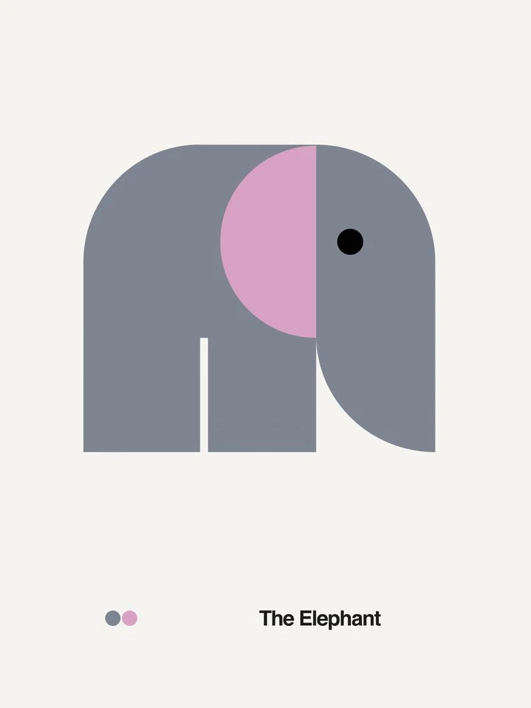 Minimalist Grey Elephant