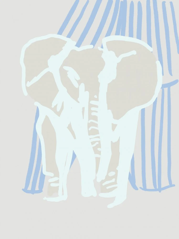 Baby Elephant Blue Stripes