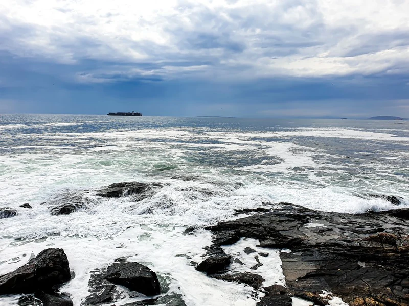 Stormy Ocean Cargo Ship