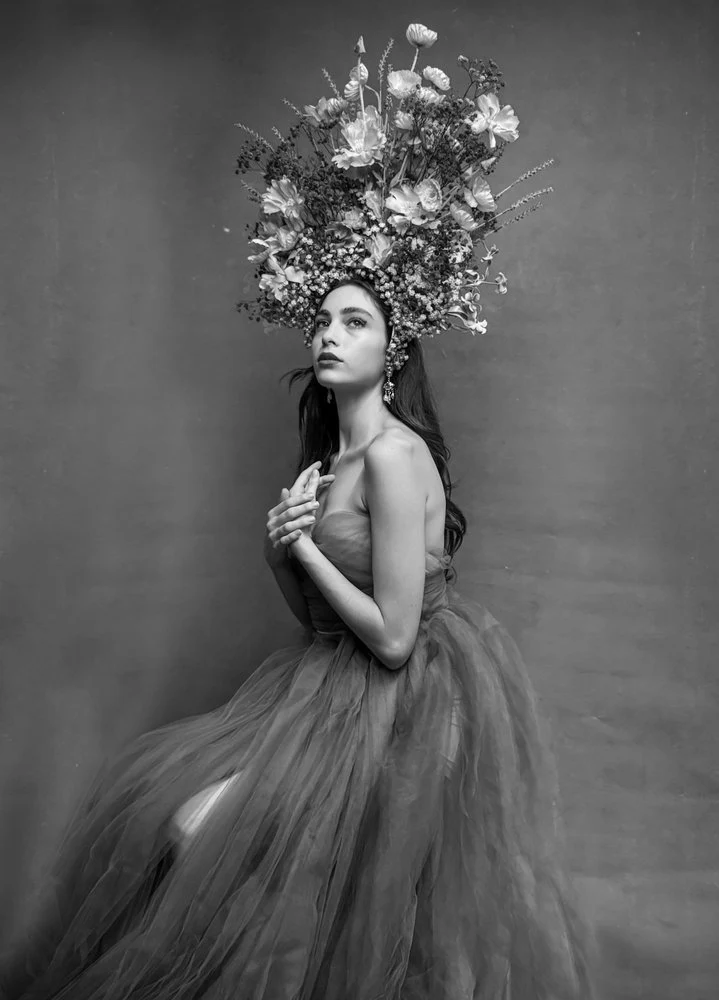 Elegant Woman Flower Crown