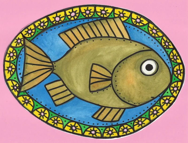 Golden Fish Plate