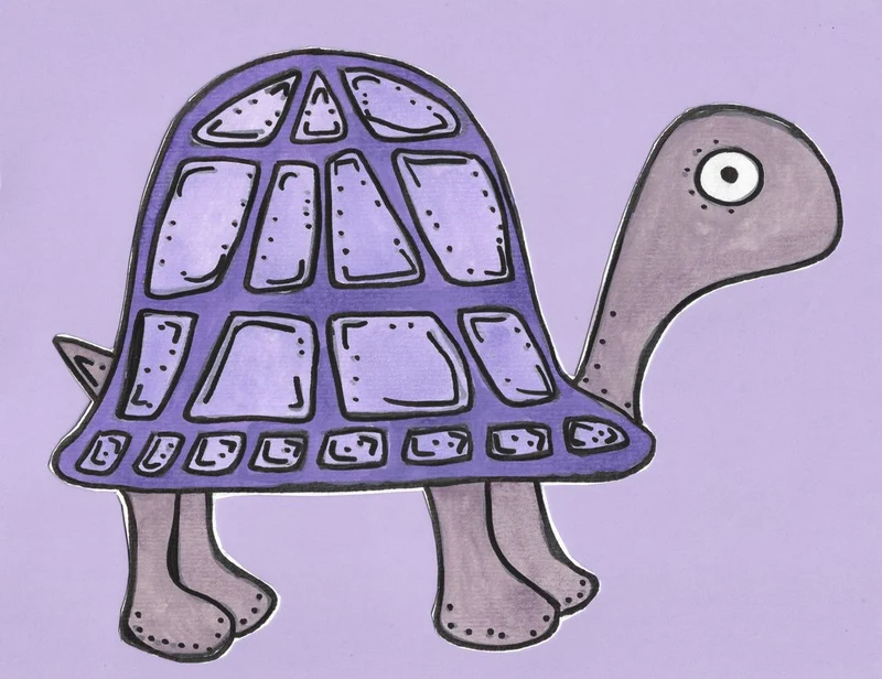 Purple Whimsical Turtle