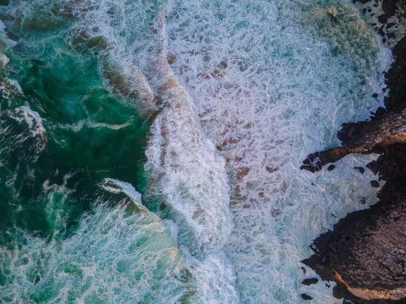 Ocean Waves Crashing Shore