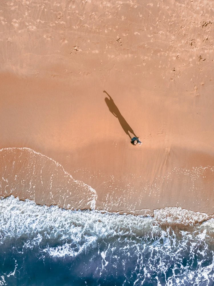 Aerial Beach Stroll