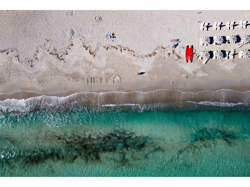 Aerial Turquoise Beach Paradise