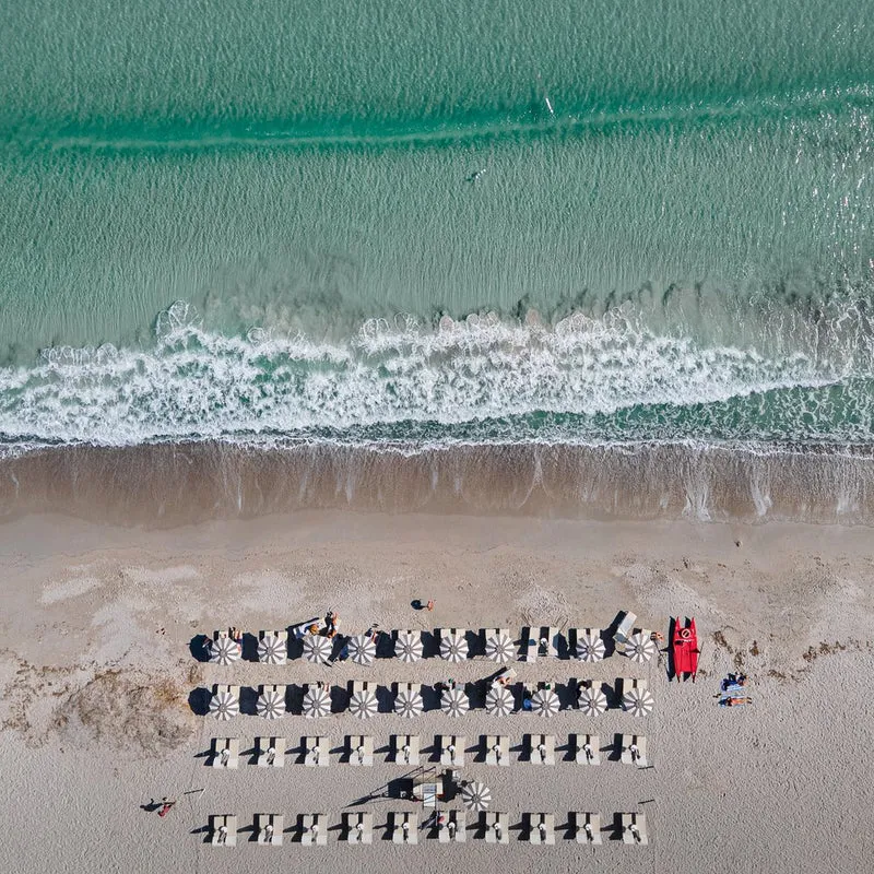 Aerial Beach Umbrellas