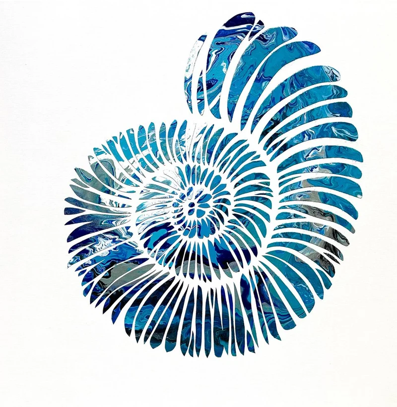 Blue Nautilus Spiral
