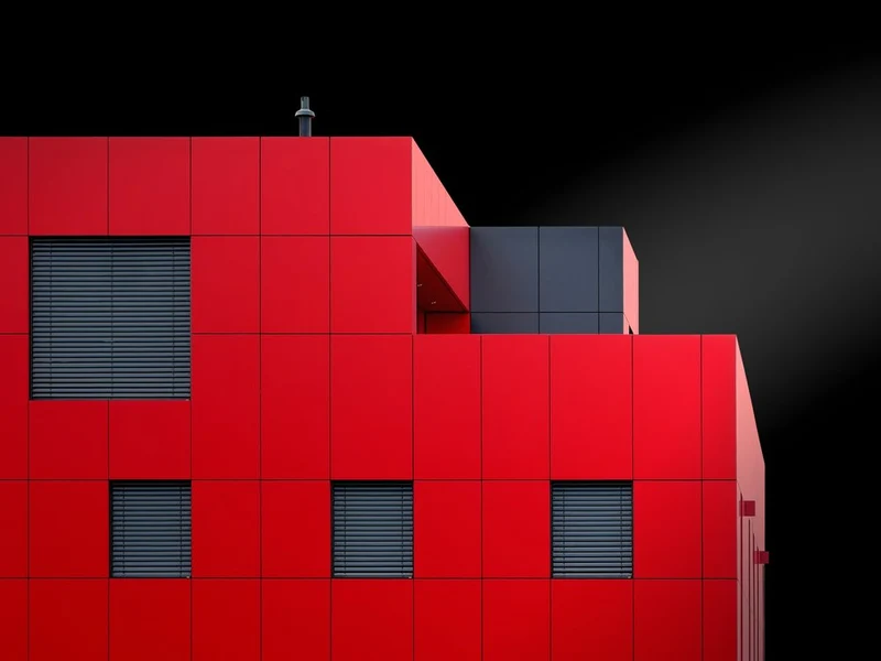 Modern Red Facade
